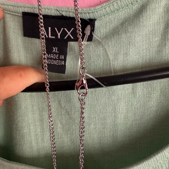 ALYX mint green three-quarter sleeve blouse with shoulder cutouts, size XL - Picture 3 of 5